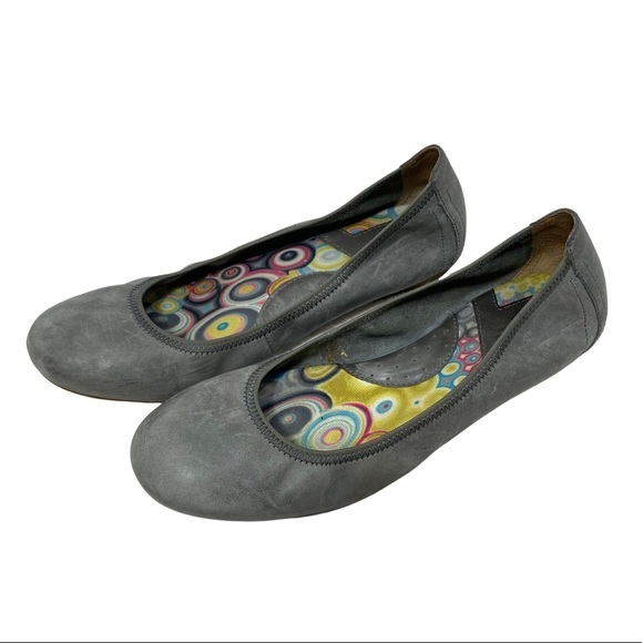 Born Shoes - Born Julianne Gray Leather Cushioned Ballet Size 9.5